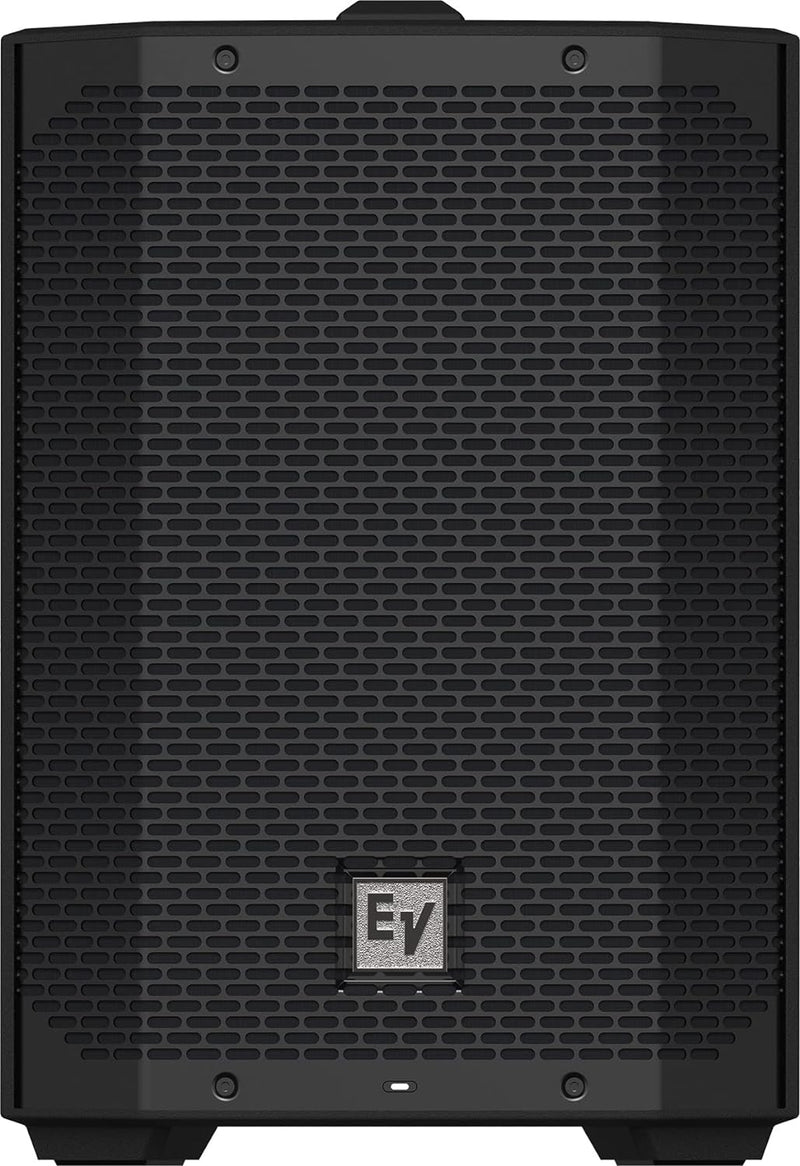 Electro-Voice EVERSE 8 battery-powered loudspeaker, black color, with a textured front grille and the brand logo visible.