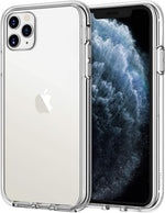 A clear hard shell case for iPhone 12 Pro Max & 13 Pro Max, showing the back of the phone with the case applied.