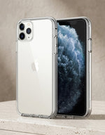 A clear Hard Shell Clear Case for iPhone X, XS, and 11 Pro, showing the back of the phone with the case applied.