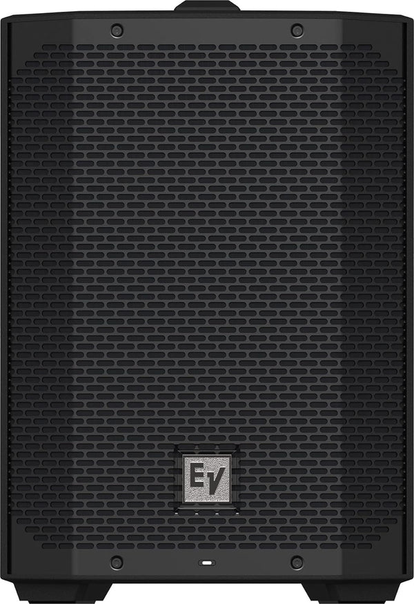 Electro-Voice EVERSE 8 battery-powered loudspeaker, black color, with a textured front grille and the brand logo visible.