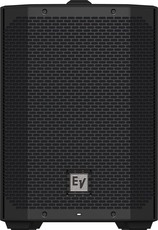 Electro-Voice EVERSE 8 battery-powered loudspeaker, black color, with a textured front grille and the brand logo visible.