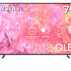Samsung 75-inch QLED TV displaying vibrant colors on the screen, indicating high color volume and Quantum Dot technology.