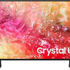 A flat Samsung 75-inch Crystal UHD Television displaying vibrant colors on the screen, with the brand name visible at the bottom.