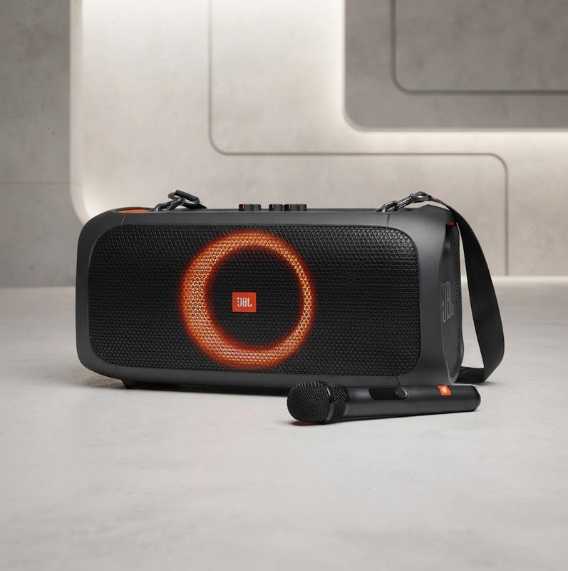JBL PartyBox On-The-Go Portable Bluetooth Party Speaker with Built-in Lights and Wireless Mic - Recertified/open box