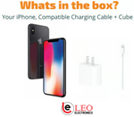 Iphone XS color black with charging cale and cube