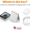 Samsung Galaxy Z Flip 6 color white with charging cord and cube