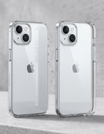A clear hard shell case for iPhone 12 Pro Max & 13 Pro Max, showing the back of the phone with the case applied.