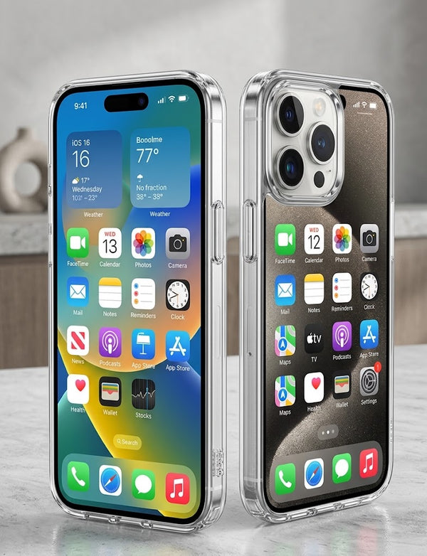 Hard Shell Clear Case for iPhone 14 Pro and iPhone 15 Pro