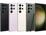 Samsung Galaxy S23 Ultra with color black, purple, cream and black