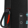 Black jbl flip 7 with carabiner and control buttons
