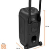 back view of jbl partybox 330 with dimension