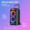 JBL PartyBox 520 speaker with dimensions and weight 