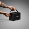 Marshall Kilburn II portable speaker in black with a leather-look carrying strap and brand logo on the front.