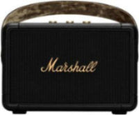 Marshall Kilburn II portable speaker in black with a leather-look carrying strap and brand logo on the front.
