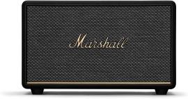 Marshall Action III Bluetooth Speaker, black in color, with the brand's logo in gold lettering on the front grille.