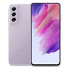 Samsung smartphone with a purple and pink gradient on the screen