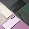 Samsung Galaxy S23 Plus with cream, grey, black and purple color